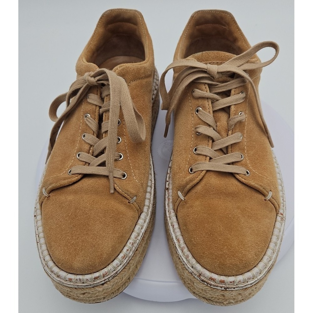Rag & Bone KENT Tan EU/38.5 W/8.5 Suede Platform Espadrille Lace Up Sneaker *EUC - Picture 2 of 16
